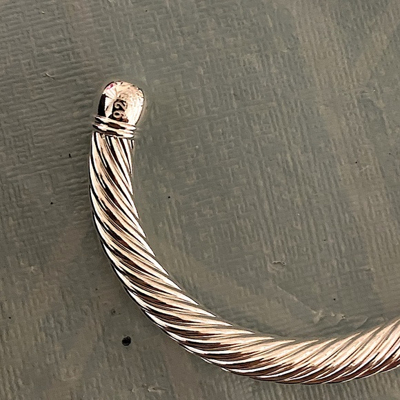 Twisted Sterling Silver Bangle Bracelet - Picture 6 of 6